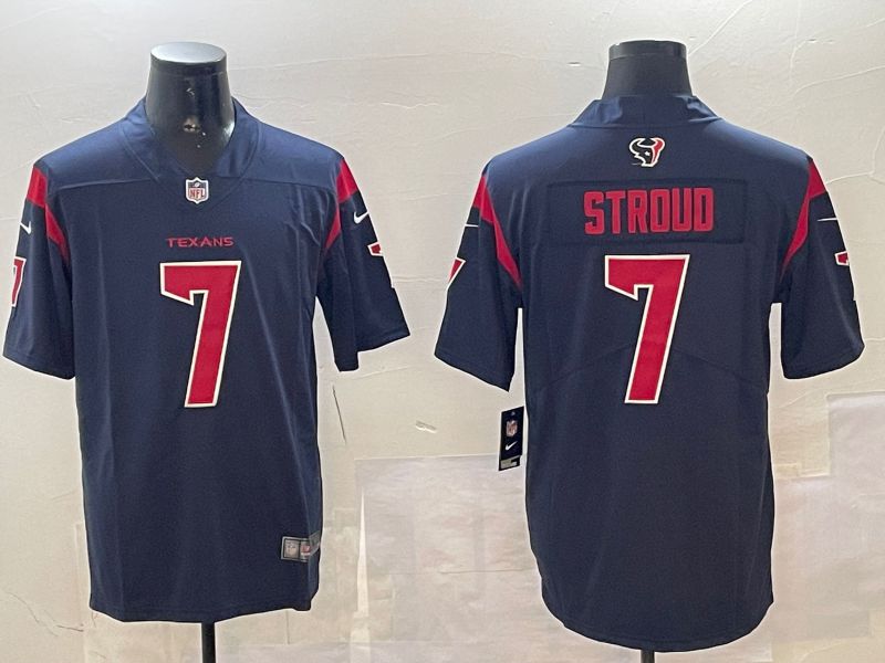 Men Houston Texans #7 Stroud Blue 2024 Nike Limited NFL Jersey style 0108